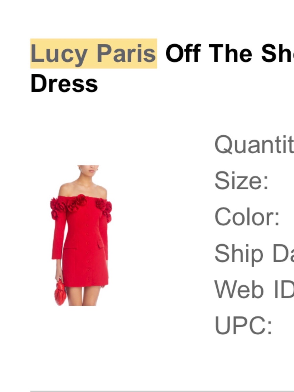 Lucy Paris Red Off-Shoulder Floral-Appliqué Mini Dress